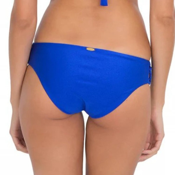 Luli Fama Hand Knit Crochet Flower 2 Piece Bikini Electric Blue Size Large/12 - Picture 5 of 9